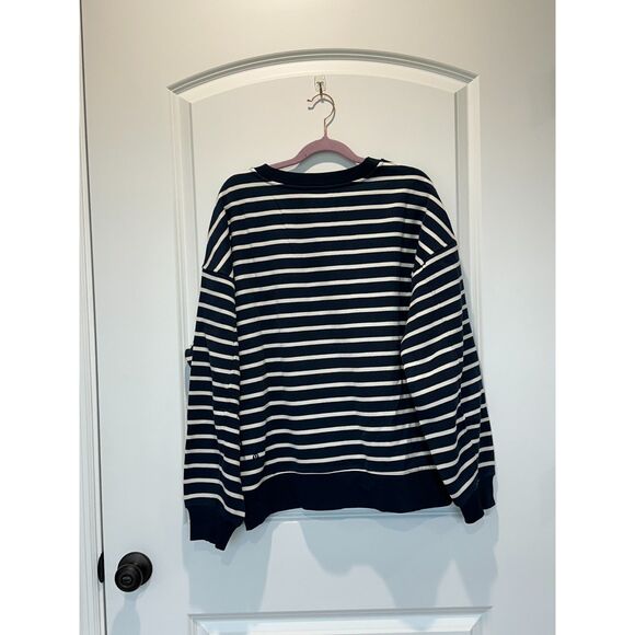 NWT Lululemon Perfectly Oversized Fleece Crew Sweatshirt Yachtie Stripe Size Med - Picture 3 of 7